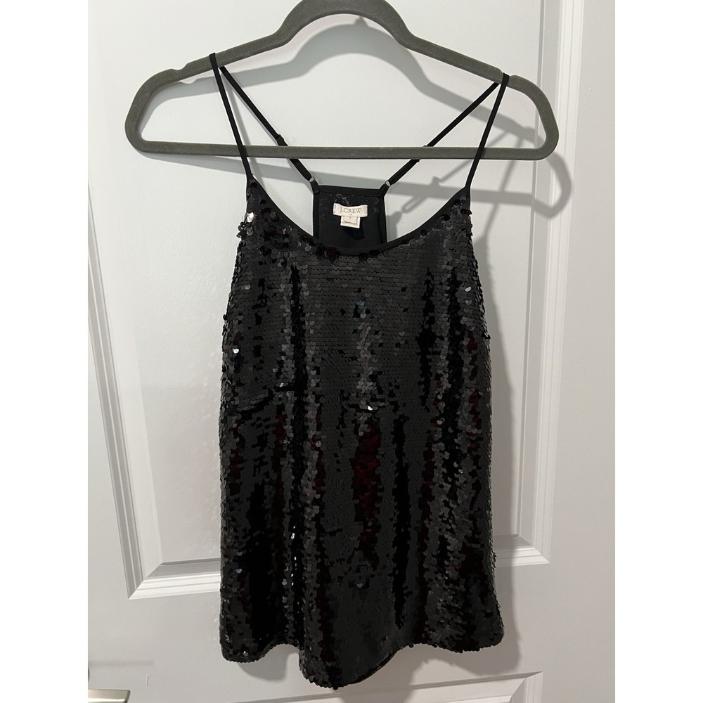 J.Crew Sequin Tank Size 2‎ Black Shiny